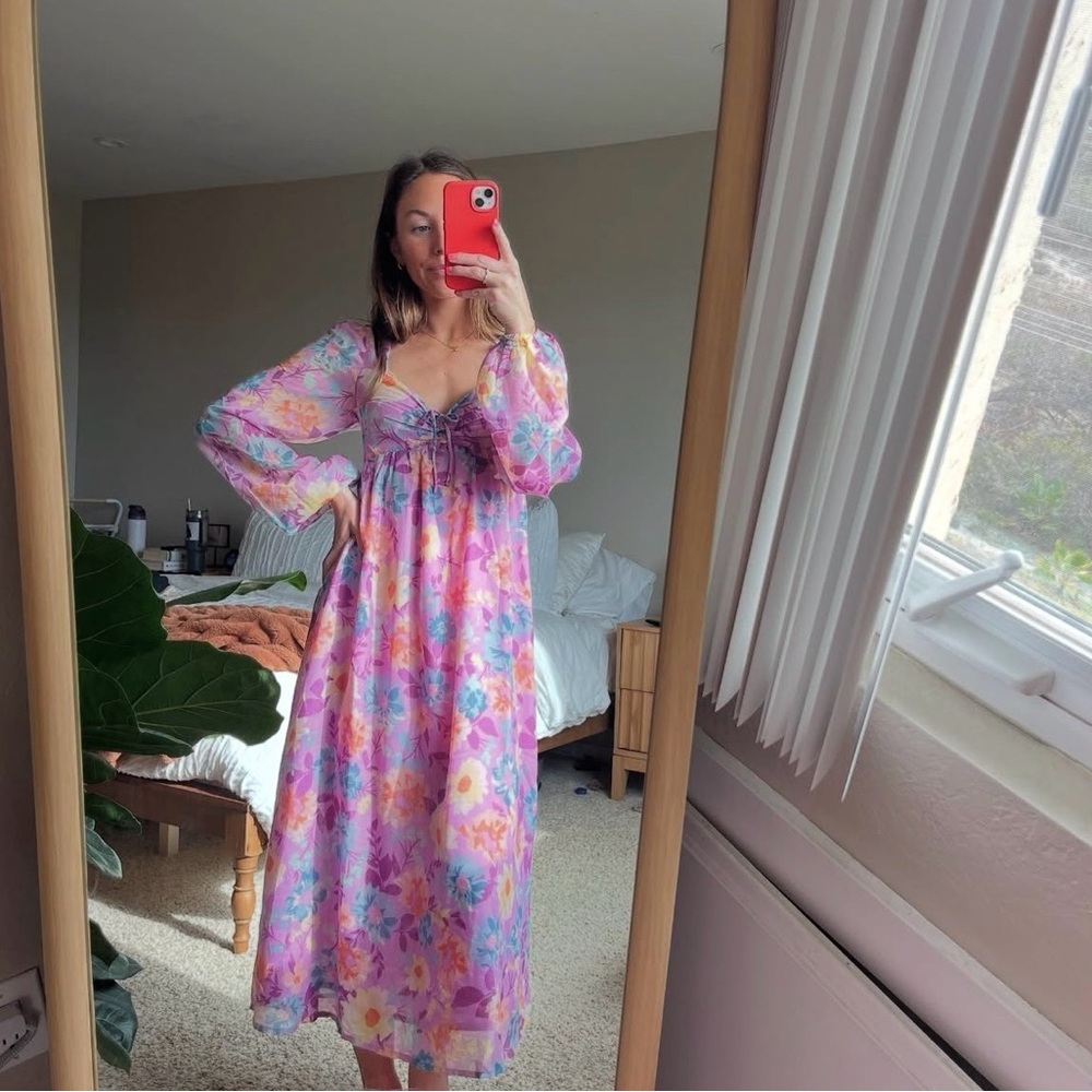 Billabong Pink & Purple Floral Maxi Dress